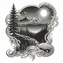 Aurora borealis  tattoo design idea