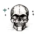 broken skull tattoo design idea