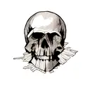 broken skull tattoo design idea