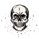 broken skull tattoo design idea