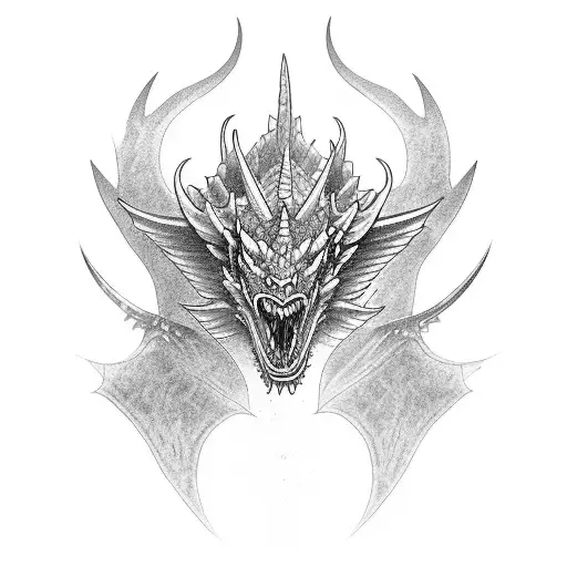 dragón y diablo tattoo design idea