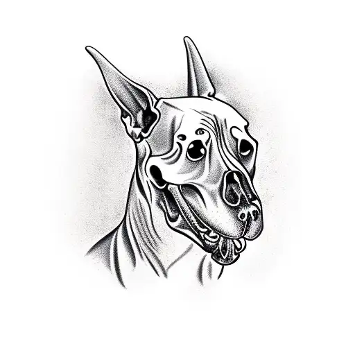 Bull Terrier dog skull  tattoo design idea