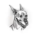 Bull Terrier dog skull  tattoo design idea