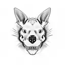 Bull Terrier dog skull  tattoo design idea