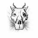 Bull Terrier dog skull  tattoo design idea