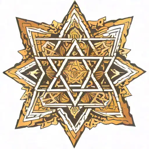 Star of David, composed of two overlapping equilateral triangles forming a six-pointed star.  tattoo design idea