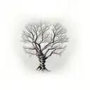 ash tree roots tattoo design idea