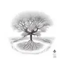 ash tree roots tattoo design idea