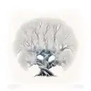 ash tree roots with name yvonne in the roots tattoo design idea