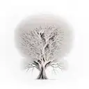 ash tree roots with name yvonne in the roots tattoo design idea