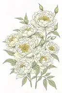 peonies stars wild flowers  tattoo design idea
