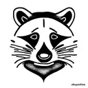 raccoon face using negative space tattoo design idea
