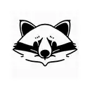 raccoon face using negative space tattoo design idea