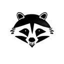 raccoon face using negative space tattoo design idea