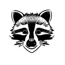 raccoon face using negative space tattoo design idea