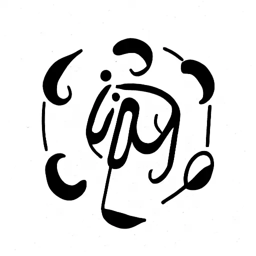 The names "Hamed" and "Sara" are mixed in a circle tattoo design idea
