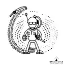 tig welding stick man with moonshine  tattoo design idea