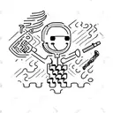 tig welding stick man with moonshine  tattoo design idea