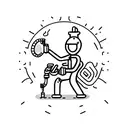 tig welding stick man with moonshine  tattoo design idea