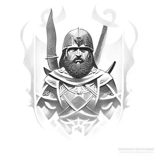 Leonidas leading his army into battle tattoo design idea