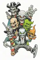 thug life horror movie villains tattoo design idea