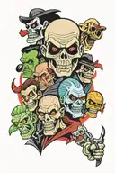 thug life horror movie villains tattoo design idea