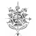 I want a tattoo to make my full arm, with roses, sea compass, anchor, swallows and coordinates  tattoo design idea