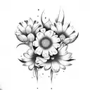 composition florale tattoo design idea