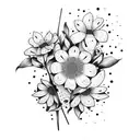 composition florale tattoo design idea