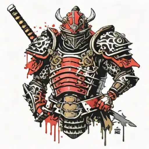 shoulder pad samurai armour tattoo design idea
