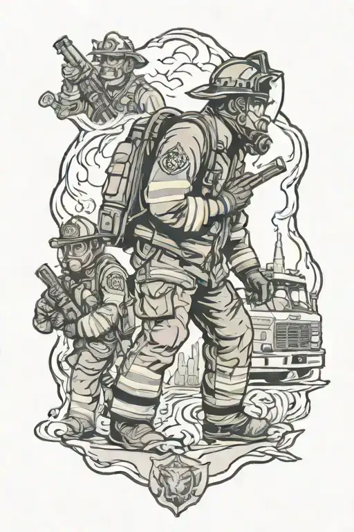 Houston, 2001, 5 brothers, firefighter tattoo design idea