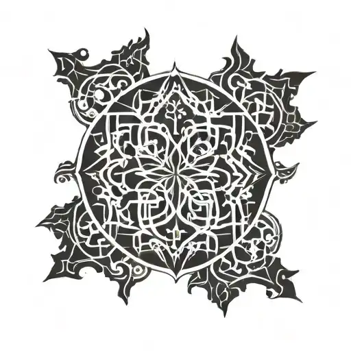 traditional arabic patterns with space for a word  tattoo design idea