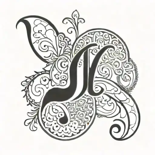 the word joy فرح  in arabic letters tattoo design idea