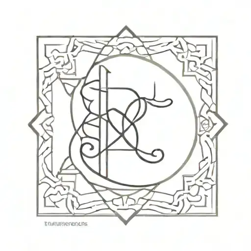 traditional arabic patterns with space for a word  tattoo design idea