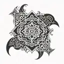 traditional arabic patterns with space for a word  tattoo design idea