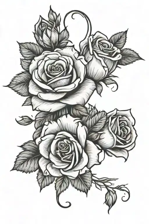 roses divided by bracelet tattoo design idea