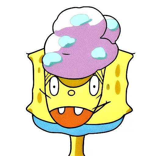 spongebob with ice cream tattoo design idea