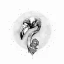 flamingo tattoo design idea