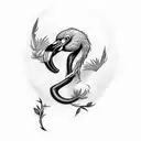 flamingo tattoo design idea