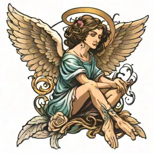 biblical accurate angel tattoo design idea