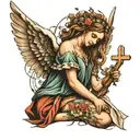 biblical accurate angel tattoo design idea