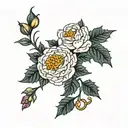 carnation, holly , marigold, aster tattoo design idea