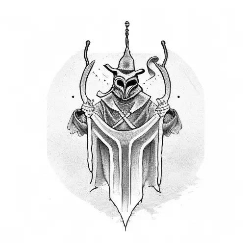 plague doctor black and white minimalistic tattoo design  tattoo design idea