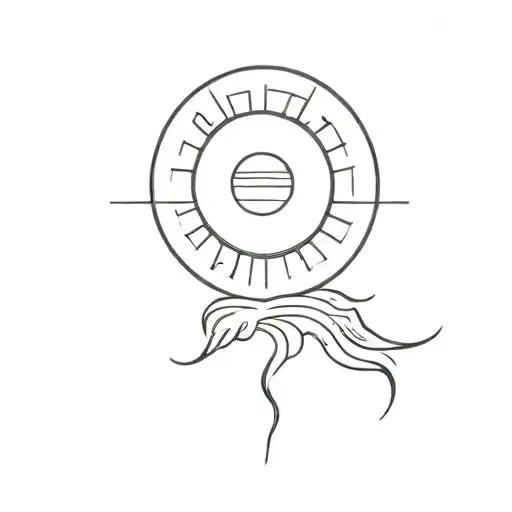 half of the sun and the inscription "sun" tattoo design idea
