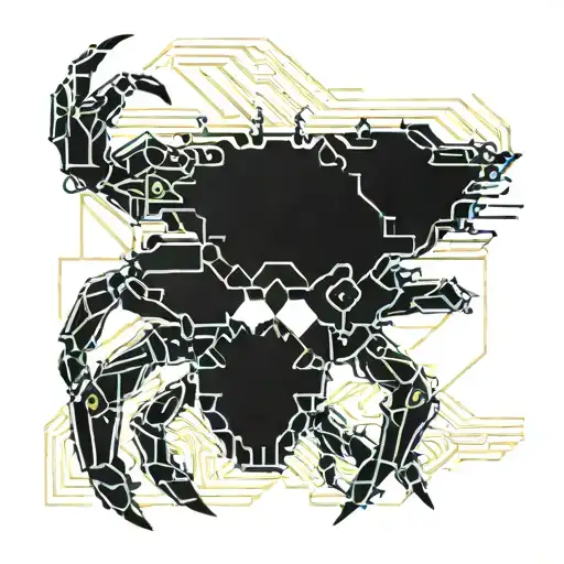 crab and tiger looking friendly, determined and self-confident tattoo design idea