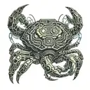 crab and tiger looking friendly, determined and self-confident tattoo design idea