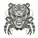 crab and tiger tattoo design idea