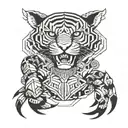 crab and tiger tattoo design idea