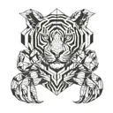 crab and tiger tattoo design idea