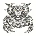 crab and tiger tattoo design idea
